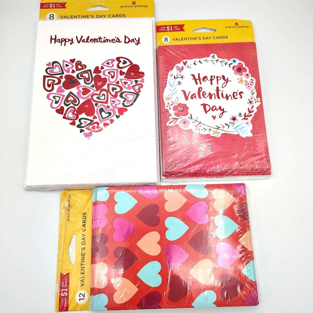 Valentines Day American Greetings Cards Assorted Lot of 3 Packs Love Hearts